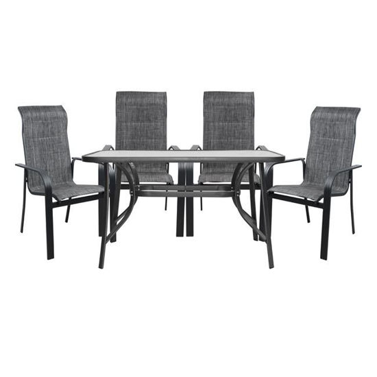 Εικόνα της ΣΕΤ ΤΡΑΠΕΖΑΡΙΑΣ 5ΤΜΧ BRUNO ΓΚΡΙ & 4 ΠΟΛΥΘΡΟΝΕΣ ΜΕ ΓΚΡΙ HM5216.01