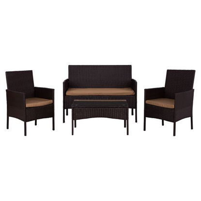 Εικόνα της ΣΕΤ ΣΑΛΟΝΙ 4ΤΜΧ ΚΑΦΕ RATTAN HM5290.01 ΜΕ ΜΑΞΙΛΑΡΙΑ