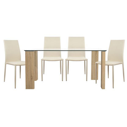 Εικόνα της ΣΕΤ ΤΡΑΠΕΖΑΡΙΑ 5ΤΜΧ ΤΡΑΠΕΖΙ MORGAN 140X80-TETA ΕΚΡΟΥ HM10026.01