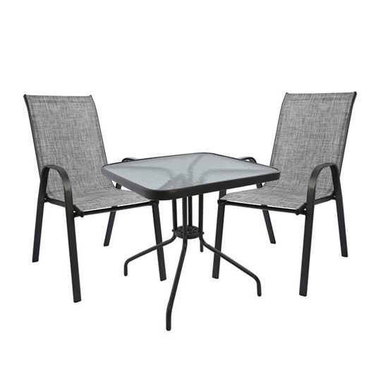 Εικόνα της ΣΕΤ ΤΡΑΠΕΖΑΡΙΑΣ ΜΕΤΑΛΛΙΚΗ 3ΤΜΧ ΜΕ 2 ΚΑΡΕΚΛΕΣ & 1 ΤΡΑΠΕΖΙ 70Χ70 HM5185.01