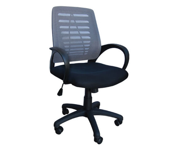 Εικόνα της ΚΑΡΕΚΛΑ ΓΡΑΦΕΙΟΥ HM1034.21 HOMEMARKT ΜΕ ΜΠΡΑΤΣΑ ΓΚΡΙ ΜΑΥΡΟ MESΗ