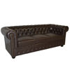 Εικόνα της ΚΑΝΑΠΕΣ 3ΘΕΣΙΟΣ T.CHESTERFIELD HM3009.01 ΤΕΧΝΟΔΕΡΜΑ ΣΚΟΥΡΟ ΚΑΦΕ
