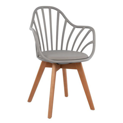 Εικόνα της ΠΟΛΥΘΡΟΝΑ BECKY HM8455.10 ΜΕ ΞΥΛΙΝΑ ΠΟΔΙΑ ΚΑΙ ΓΚΡΙ ΚΑΘΙΣΜΑ