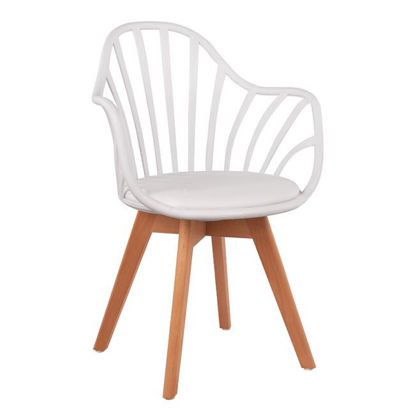 Εικόνα της ΠΟΛΥΘΡΟΝΑ BECKY HM8455.01 ΜΕ ΞΥΛΙΝΑ ΠΟΔΙΑ ΚΑΙ ΛΕΥΚΟ ΚΑΘΙΣΜΑ