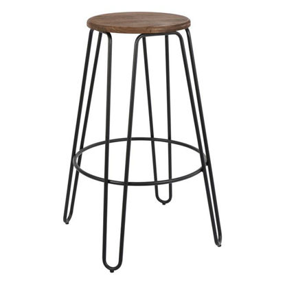 Εικόνα της ΣΚΑΜΠΩ BAR ΜΕΤΑΛΛΙΚΟ HM0089.22 KELLY WOOD ΜΑΥΡΟ ΜΑΤ 58x58x76Υ εκ.