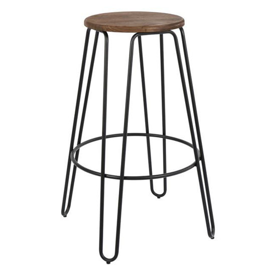 Εικόνα της ΣΚΑΜΠΩ BAR ΜΕΤΑΛΛΙΚΟ HM0089.22 KELLY WOOD ΜΑΥΡΟ ΜΑΤ 58x58x76Υ εκ.