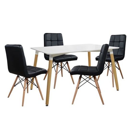 Εικόνα της ΣΕΤ ΤΡΑΠΕΖΑΡΙΑ 5Τ ΤΡΑΠΕΖΙ MINIMAL 120Χ80-ROSA ΜΑΥΡΕΣ HM10077.02