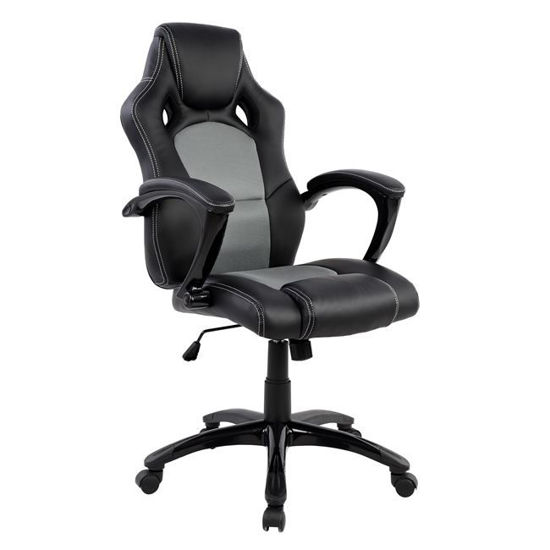 Εικόνα της ΚΑΡΕΚΛΑ ΓΡΑΦΕΙΟΥ HM1006.02 BUCKET ΜΑΥΡΟPVC+ΓΚΡΙ MESH