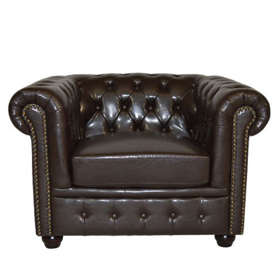 Εικόνα της ΠΟΛΥΘΡΟΝΑ T.CHESTERFIELD HM3011.01 ΤΕΧΝΟΔΕΡΜΑ ΣΚΟΥΡΟ ΚΑΦΕ