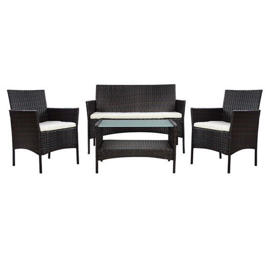 Εικόνα της ΣΕΤ 4ΤΜΧ ΜΕΤΑΛΛΙΚΟ ΜΕ WICKER ΚΑΦΕ DESIRE HM5122.01