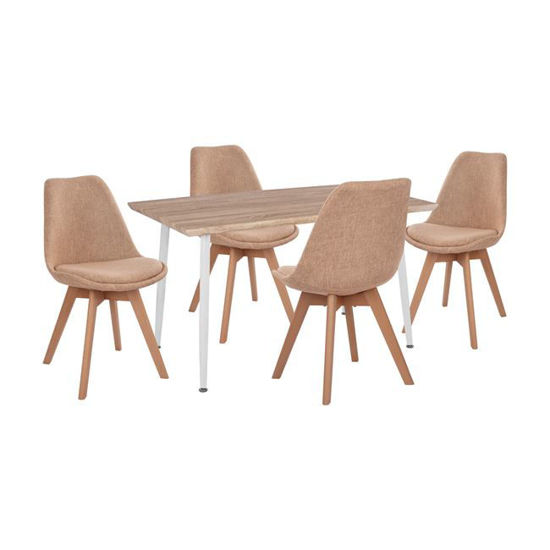 Εικόνα της ΣΕΤ 5ΤΜΧ ΤΡΑΠΕΖΙ SONAMA ΜΕ ΚΑΡΕΚΛΕΣ VEGAS ΜΠΕΖ HM10382