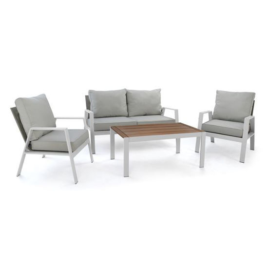 Εικόνα της ΣΕΤ 4ΤΜΧ ΑΛΟΥΜΙΝΙΟΥ ΛΕΥΚΟ HM5128.01 ΜΕ TEXTLINE ΓΚΡΙ