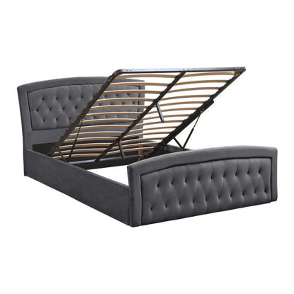 Εικόνα της ΚΡΕΒΑΤΙ ODELIA ΒΕΛΟΥΔΟ ΓΚΡΙ ΜΕ ΑΠΟΘΗΚΕΥΤΙΚΟ ΧΩΡΟ 160x200 HM581.01