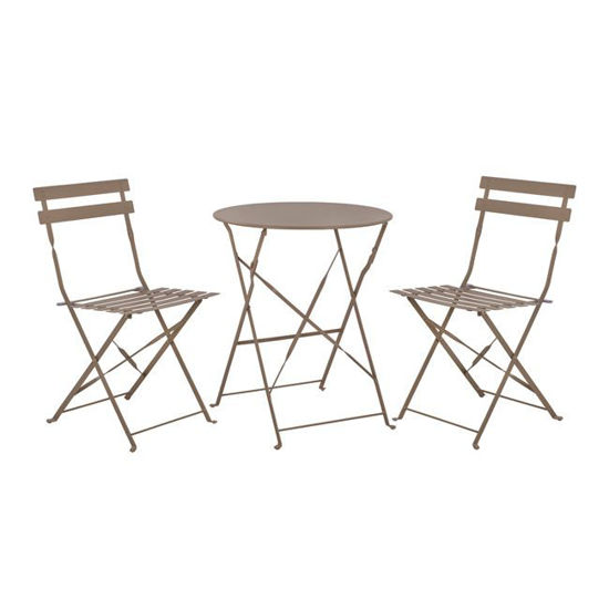 Εικόνα της ΣΕΤ ΤΡΑΠΕΖΑΡΙΑΣ 3ΤΜΧ ΚΑΠΟΥΤΣΙΝΟ HM5527.03 ΜΕ ΤΡΑΠΕΖΙ Φ60Χ72Υ εκ.