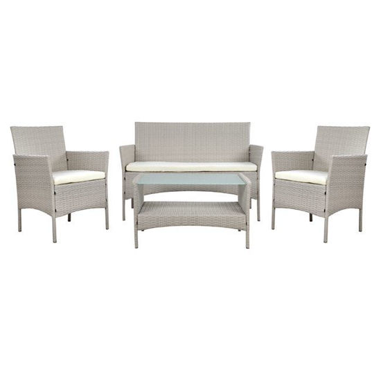 Εικόνα της ΣΕΤ 4ΤΜΧ ΜΕΤΑΛΛΙΚΟ ΜΕ WICKER ΓΚΡΙ DESIRE HM5122.02