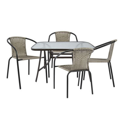 Εικόνα της ΣΕΤ ΤΡΑΠΕΖΑΡΙΑ 5Τ ΜΕ ΤΡΑΠΕΖΙ BRAVO ΓΚΡΙ & ΚΑΡΕΚΛΕΣ CAMEL HM10259