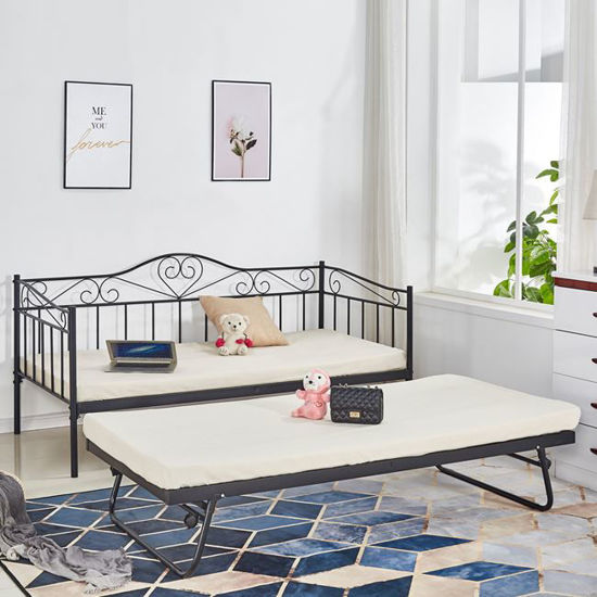 Εικόνα της ΚΑΝΑΠΕΣ ΚΡΕΒΑΤΙ 190Χ90 ΜΑΥΡΟΣ +ΕΠΕΚΤ/ΜΕΝΟ ΒΟΗΘΗΤΙΚΟ ΚΡΕΒΑΤΙ 85Χ185 HM571.01