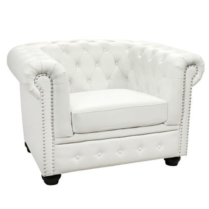 Εικόνα της ΠΟΛΥΘΡΟΝΑ T.CHESTERFIELD HM3011.02 ΤΕΧΝΟΔΕΡΜΑ ΛΕΥΚΟ ΜΑΤ