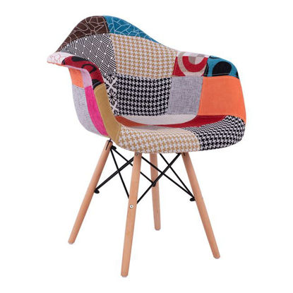 Εικόνα της ΠΟΛΥΘΡΟΝΑ ΜΕ ΞΥΛΙΝΑ ΠΟΔΙΑ & ΚΑΘΙΣΜΑ PATCHWORK MIRTO HM005.25