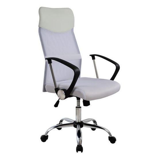 Εικόνα της ΚΑΡΕΚΛΑ ΓΡΑΦΕΙΟΥ HM1000.04 ΛΕΥΚΟ MESH  PU ΕΚΡΟΥ