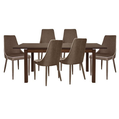 Εικόνα της ΣΕΤ ΤΡΑΠΕΖΑΡΙΑ 7ΤΜΧ ΤΡΑΠΕΖΙ ΚΑΡΥΔΙ 150+44Χ90+ΚΑΡΕΚΛΕΣ MOLI ΚΑΦΕ