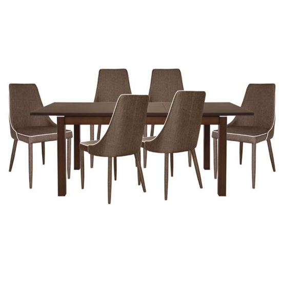 Εικόνα της ΣΕΤ ΤΡΑΠΕΖΑΡΙΑ 7ΤΜΧ ΤΡΑΠΕΖΙ ΚΑΡΥΔΙ 150+44Χ90+ΚΑΡΕΚΛΕΣ MOLI ΚΑΦΕ