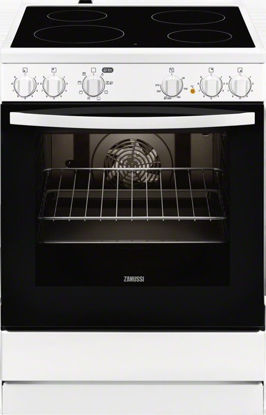 Εικόνα της Κουζίνα ZANUSSI ZCV65050WA Κεραμική  72 λίτρων με σταθερούς διακόπτες