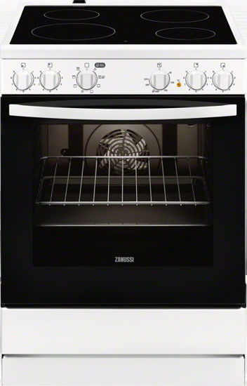 Εικόνα της Κουζίνα ZANUSSI ZCV65050WA Κεραμική  72 λίτρων με σταθερούς διακόπτες