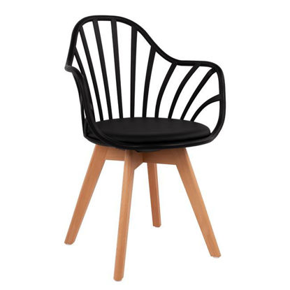 Εικόνα της ΚΑΡΕΚΛΑ BECKY HM8455.02 ΜΕ ΞΥΛΙΝΑ ΠΟΔΙΑ ΚΑΙ ΜΑΥΡΟ ΚΑΘΙΣΜΑ