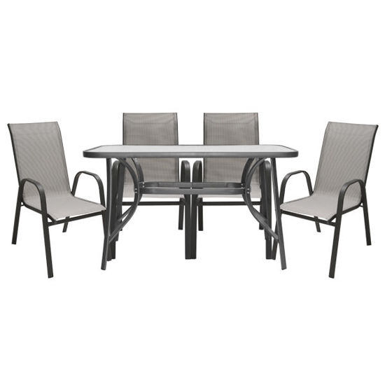 Εικόνα της ΣΕΤ ΤΡΑΠΕΖΑΡΙΑ 5ΤΜΧ ΜΕ 4 ΚΑΡΕΚΛΕΣ ΚΑΙ ΤΡΑΠΕΖΙ 120Χ70 ΓΚΡΙ HM5197.01