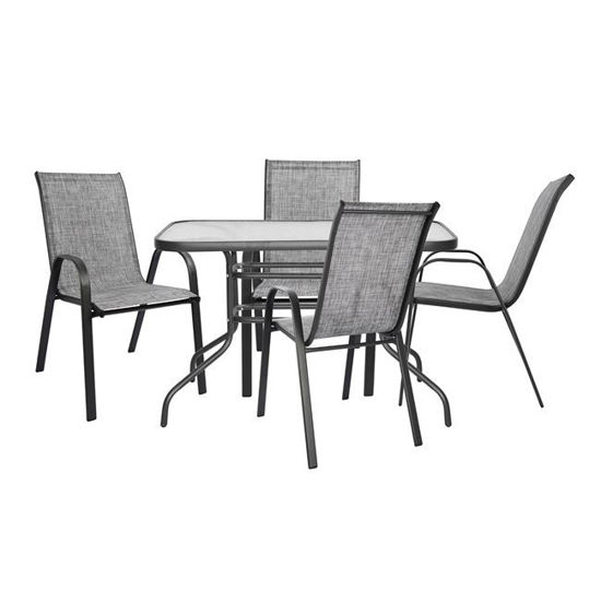 Εικόνα της ΣΕΤ ΤΡΑΠΕΖΑΡΙΑΣ 5ΤΜΧ ΜΕ 4 ΚΑΡΕΚΛΕΣ & ΤΡΑΠΕΖΙ HM5193.01