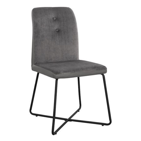 Εικόνα της ΚΑΡΕΚΛΑ ABIGAIL HM8478.10 ΑΠΟ ΒΕΛΟΥΔΟ ΚΑΙ PU ΓΚΡΙ 44x60x90Υ εκ.