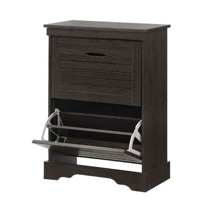 Εικόνα της Παπουτσοθήκη ξύλινη 2 συρτάρια 60Χ30Χ82 καρυδί