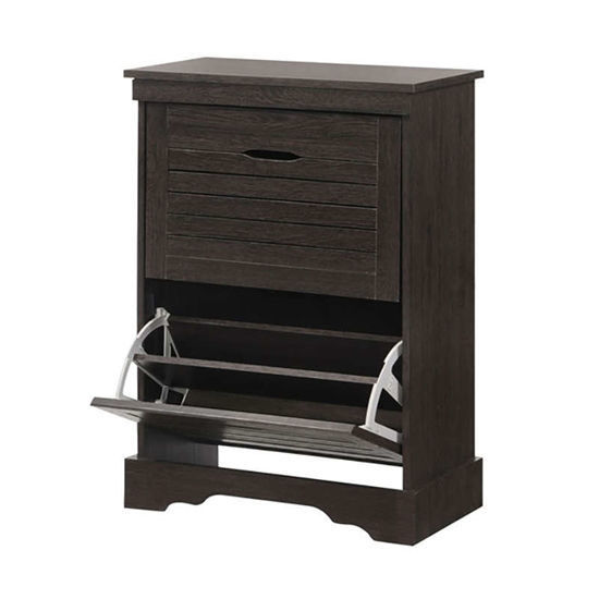 Εικόνα της Παπουτσοθήκη ξύλινη 2 συρτάρια 60Χ30Χ82 καρυδί