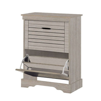 Εικόνα της Παπουτσοθήκη ξύλινη 2 συρτάρια 60Χ30Χ82 S. oak