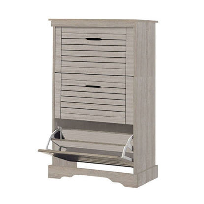 Εικόνα της Παπουτσοθήκη ξύλινη 3 συρτάρια 60Χ30Χ115 S. oak