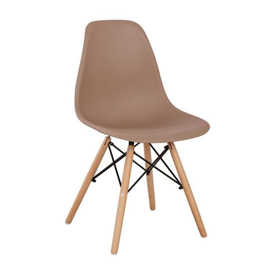 Εικόνα της ΚΑΡΕΚΛΑ ΜΕ ΞΥΛΙΝΑ ΠΟΔΙΑ ΚΑΙ ΚΑΘΙΣΜΑ TWIST PP ΚΑΠΟΥΤΣΙΝΟ HM8460.25