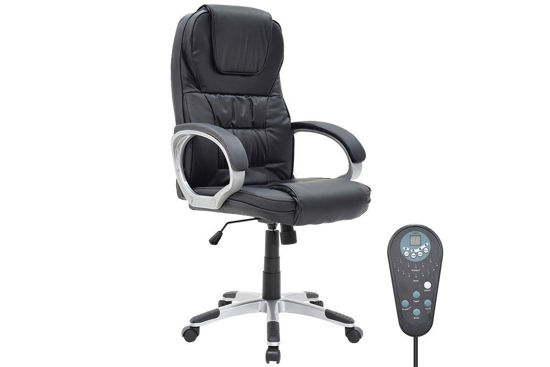 Εικόνα της Καρέκλα γραφείου Relax pakoworld με μηχανισμό massage pu μαύρο
