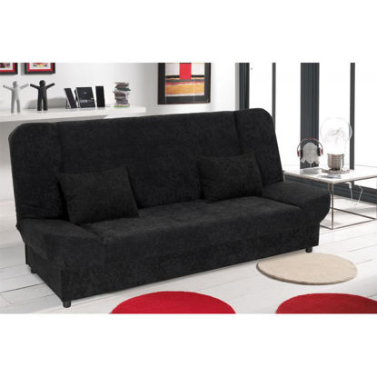 Εικόνα της Kαναπές-κρεβάτι Tiko pakoworld 3θέσιος με αποθηκευτικό χώρο ύφασμα μαύρο