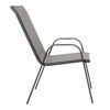 Εικόνα της Πολυθρόνα κήπου Calan pakoworld μέταλλο μαύρο-textilene γκρι