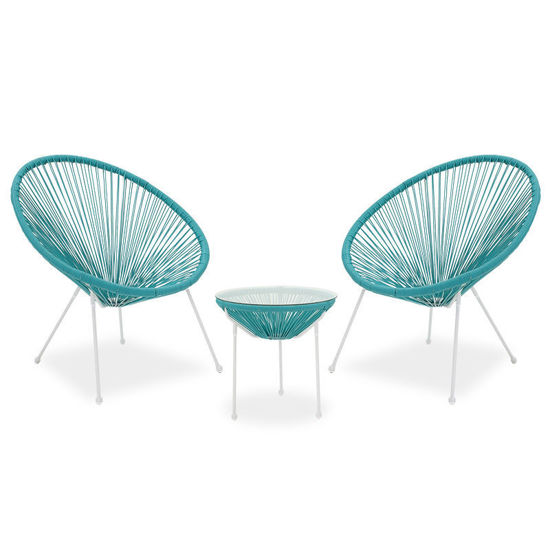Εικόνα της Σαλόνι κήπου Acapulco σετ 3τεμ pakoworld μέταλλο-pe τυρκουάζ