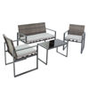 Εικόνα της Σαλόνι κήπου Fabio pakoworld σετ 4τμχ μέταλλο-ps-ύφασμα γκρι
