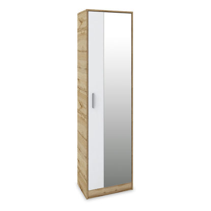 Εικόνα της Ντουλάπα ρούχων Astra pakoworld μονόφυλη χρώμα sonoma-λευκό 50x32x182εκ