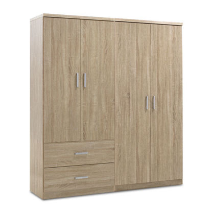 Εικόνα της Nτουλάπα ρούχων τετράφυλλη Lego pakoworld με 2 συρτάρια χρώμα sonoma 160x45x180εκ