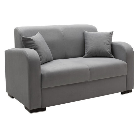 Εικόνα της Σετ σαλονιού 2τεμ Xania pakoworld 3θέσιος κρεβάτι-2θέσιος ύφασμα γκρι