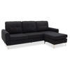 Εικόνα της Γωνιακός καναπές Ballon pakoworld αναστρέψιμος υφασμάτινος χρώμα μαύρο 218x135x83,5εκ