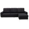 Εικόνα της Γωνιακός καναπές Ballon pakoworld αναστρέψιμος υφασμάτινος χρώμα μαύρο 218x135x83,5εκ