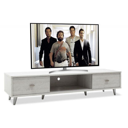 Εικόνα της Έπιπλο τηλεόρασης FIRENZE pakoworld χρώμα γκρι-λευκό 150,5x41x33εκ