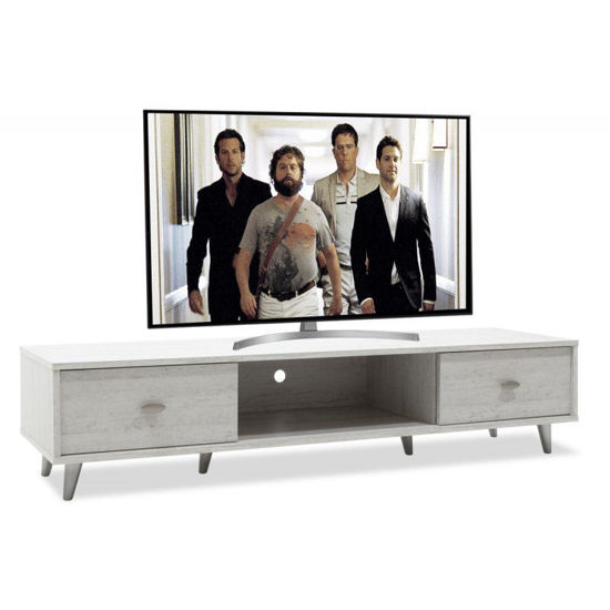 Εικόνα της Έπιπλο τηλεόρασης FIRENZE pakoworld χρώμα γκρι-λευκό 150,5x41x33εκ