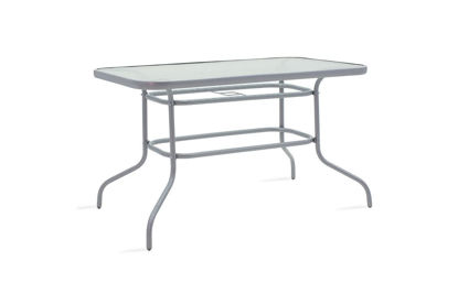 Εικόνα της Τραπέζι κήπου Valor pakoworld μέταλλο γκρι-γυαλί 120x70x70εκ